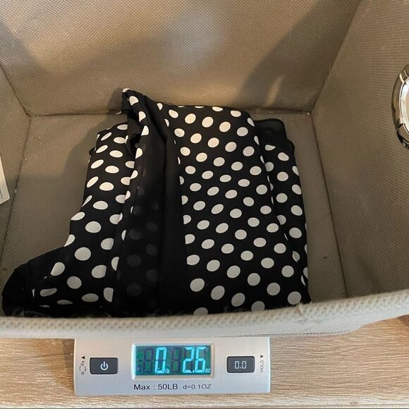 Double Zero Sheer Blouse Sleeveless Button Front Black White Polka Dot Size L - Picture 11 of 11